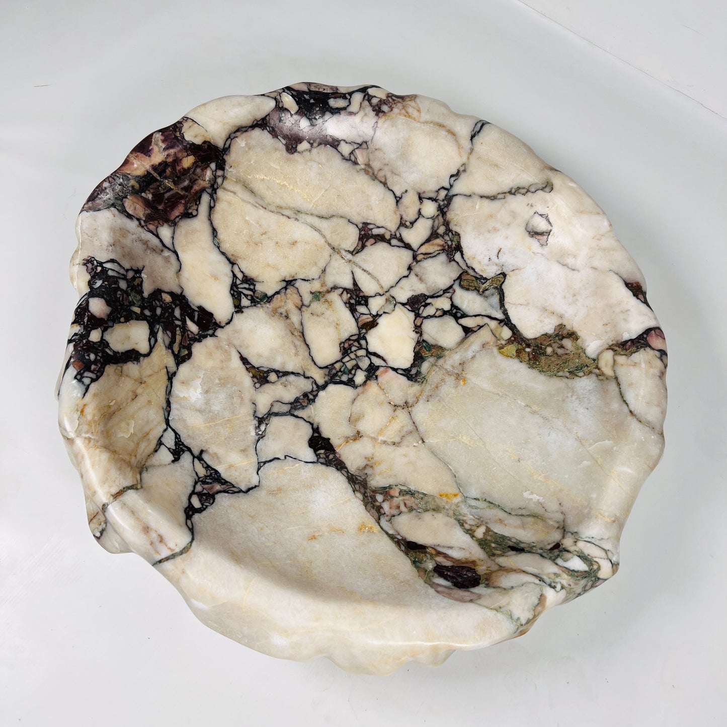 Wine Stone Bowl - Red & White