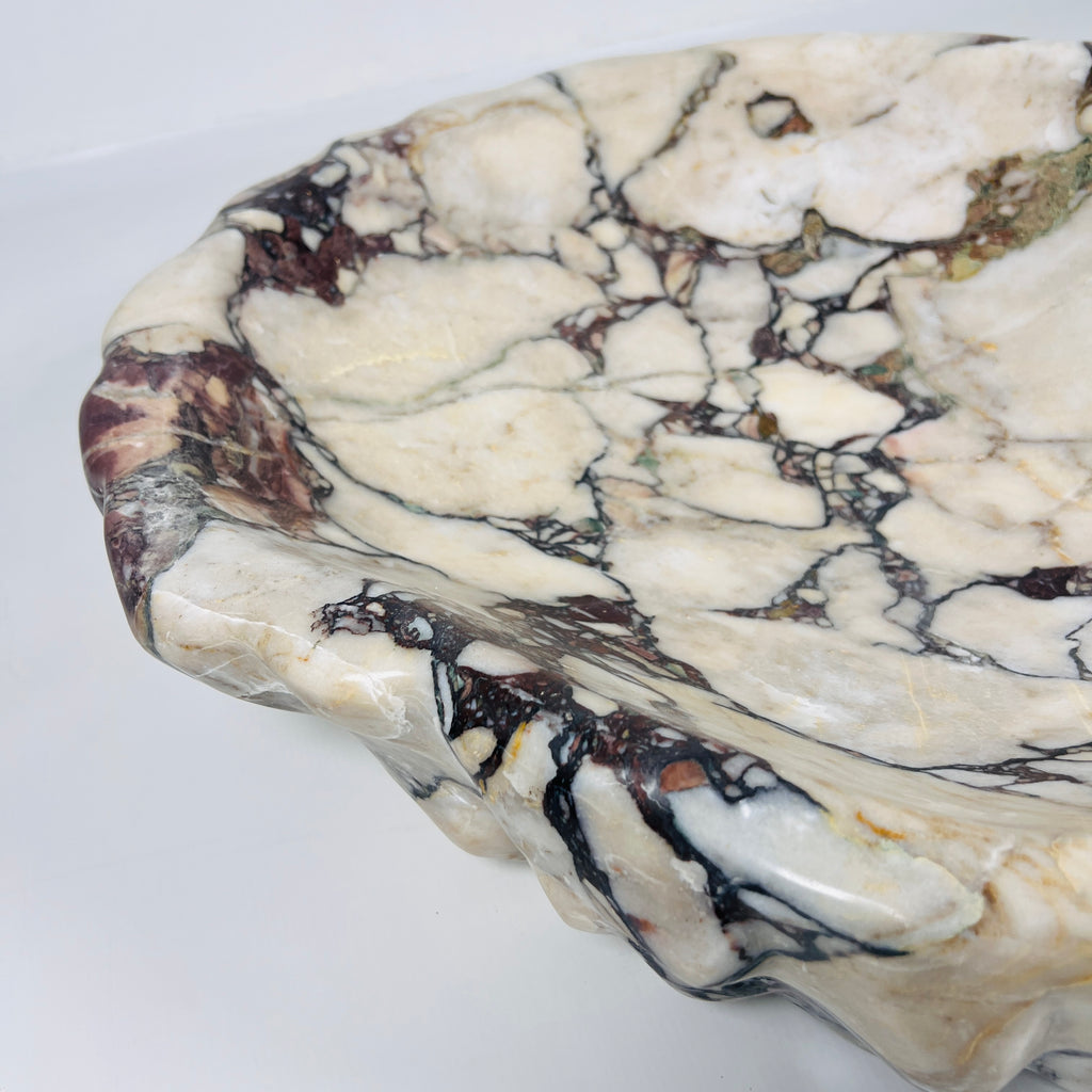 Cream And Brown Marble Bowl