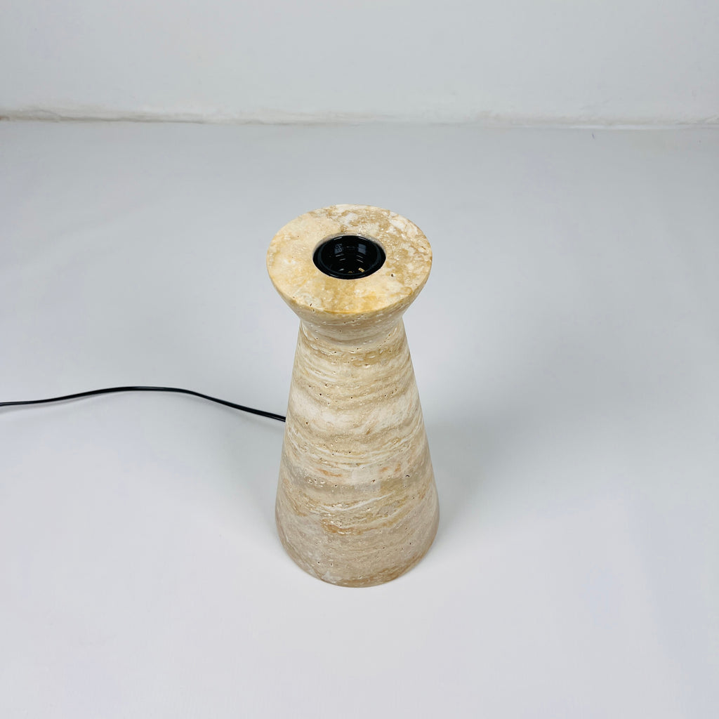 Upside Down Funnel Travertine Grazed Table Lamp