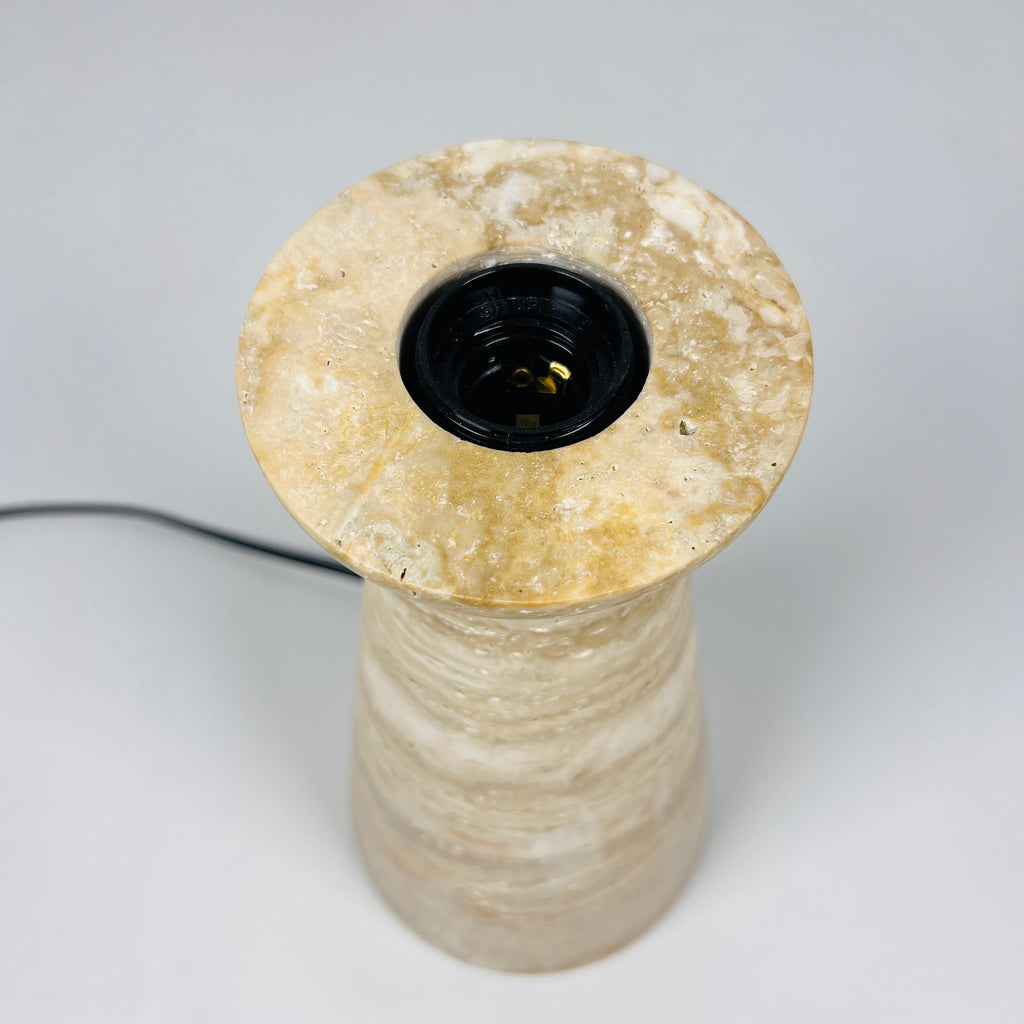 Upside Down Funnel Travertine Grazed Table Lamp