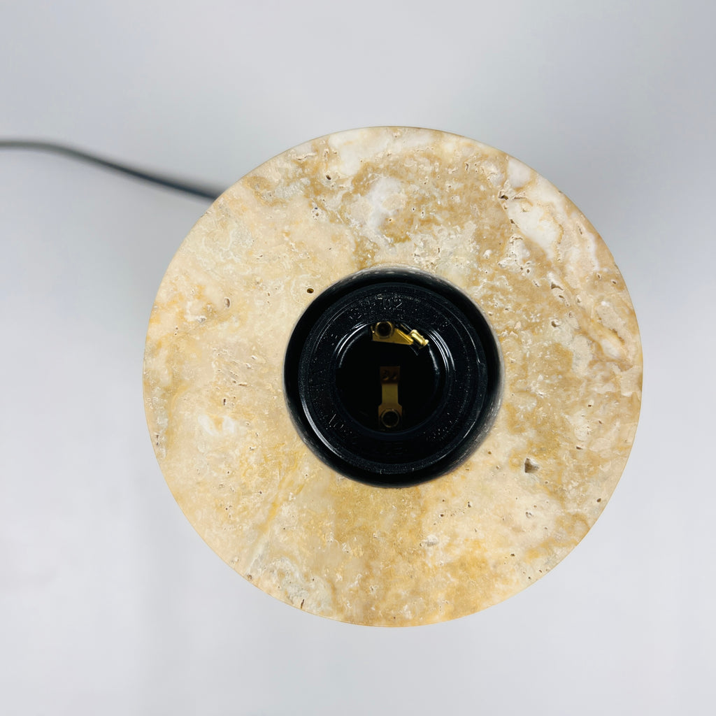 Upside Down Funnel Travertine Grazed Table Lamp