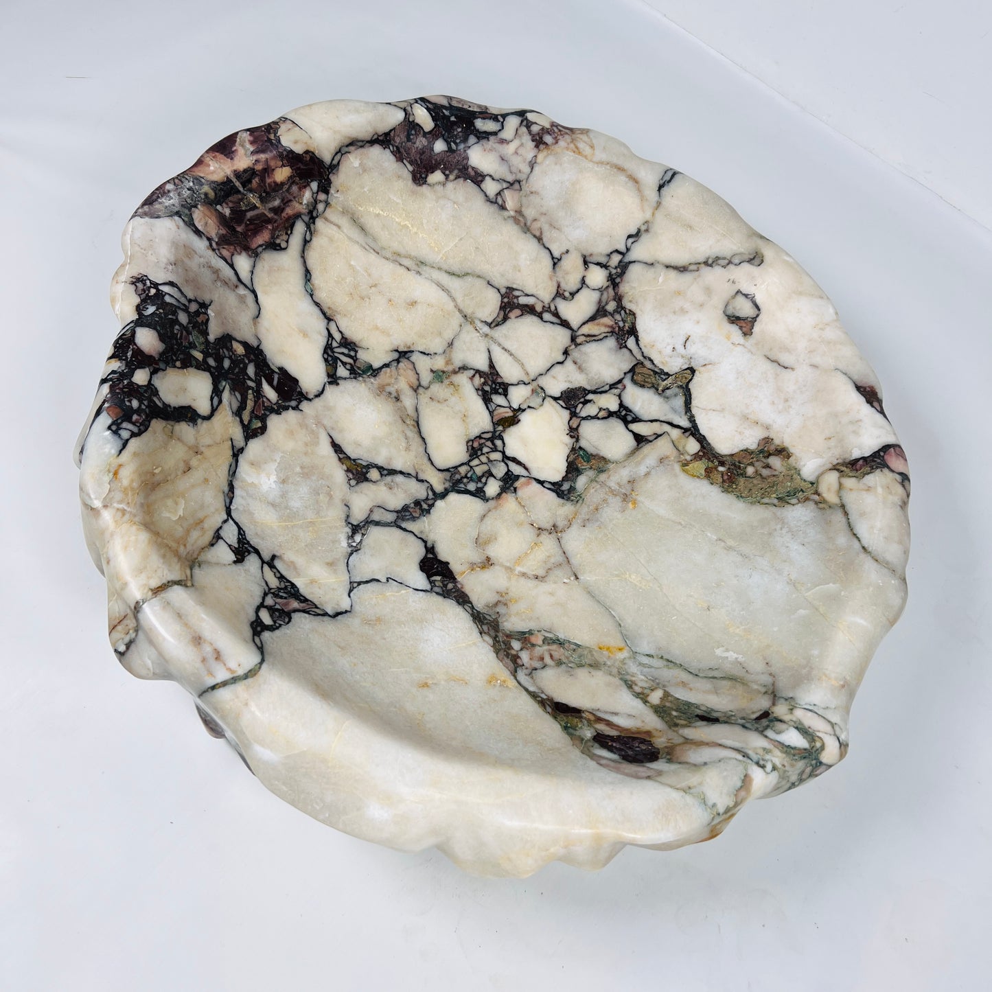 Wine Stone Bowl - Red & White