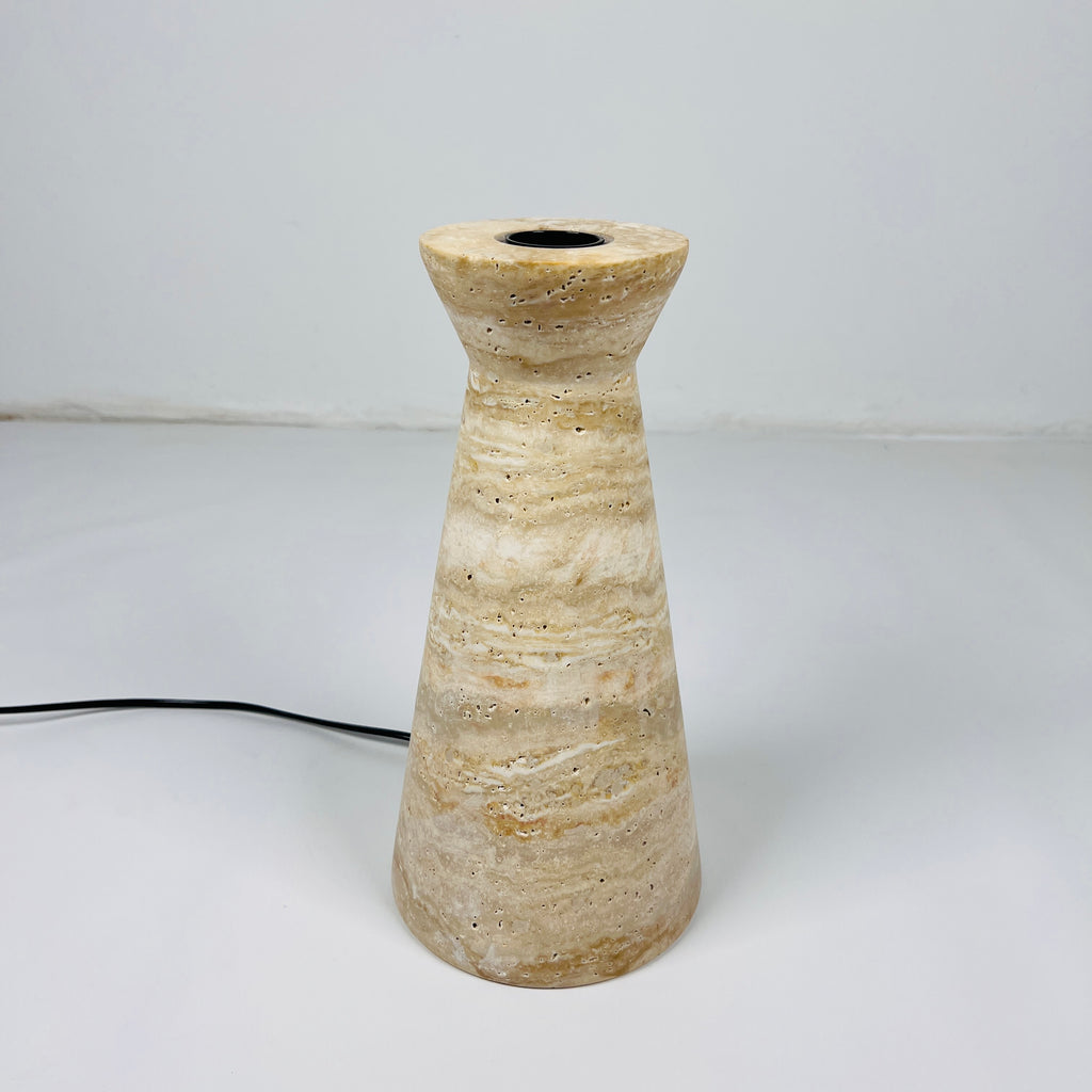 Upside Down Funnel Travertine Grazed Table Lamp