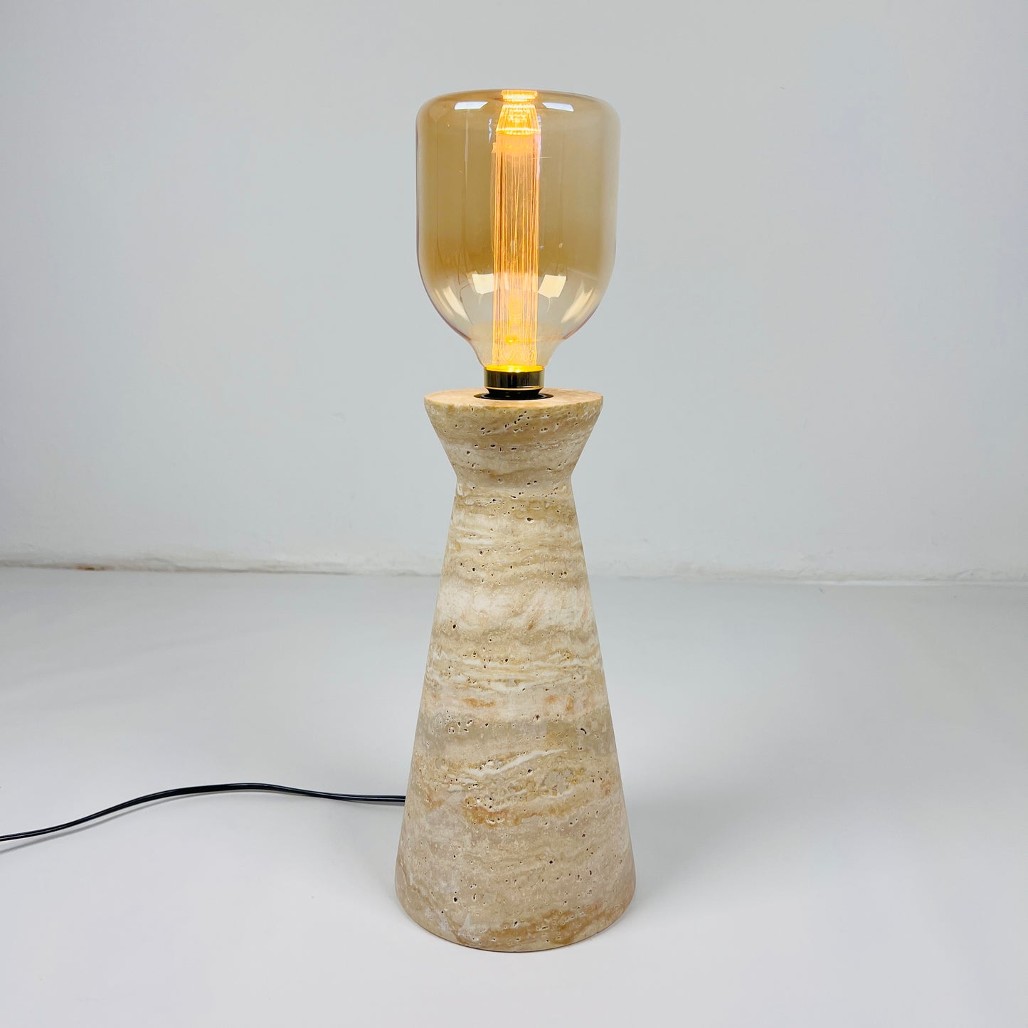 Funnel Table Lamp - Travertine
