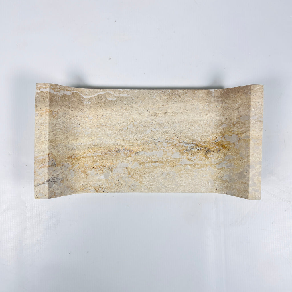 Beige Travertine Curved Tray