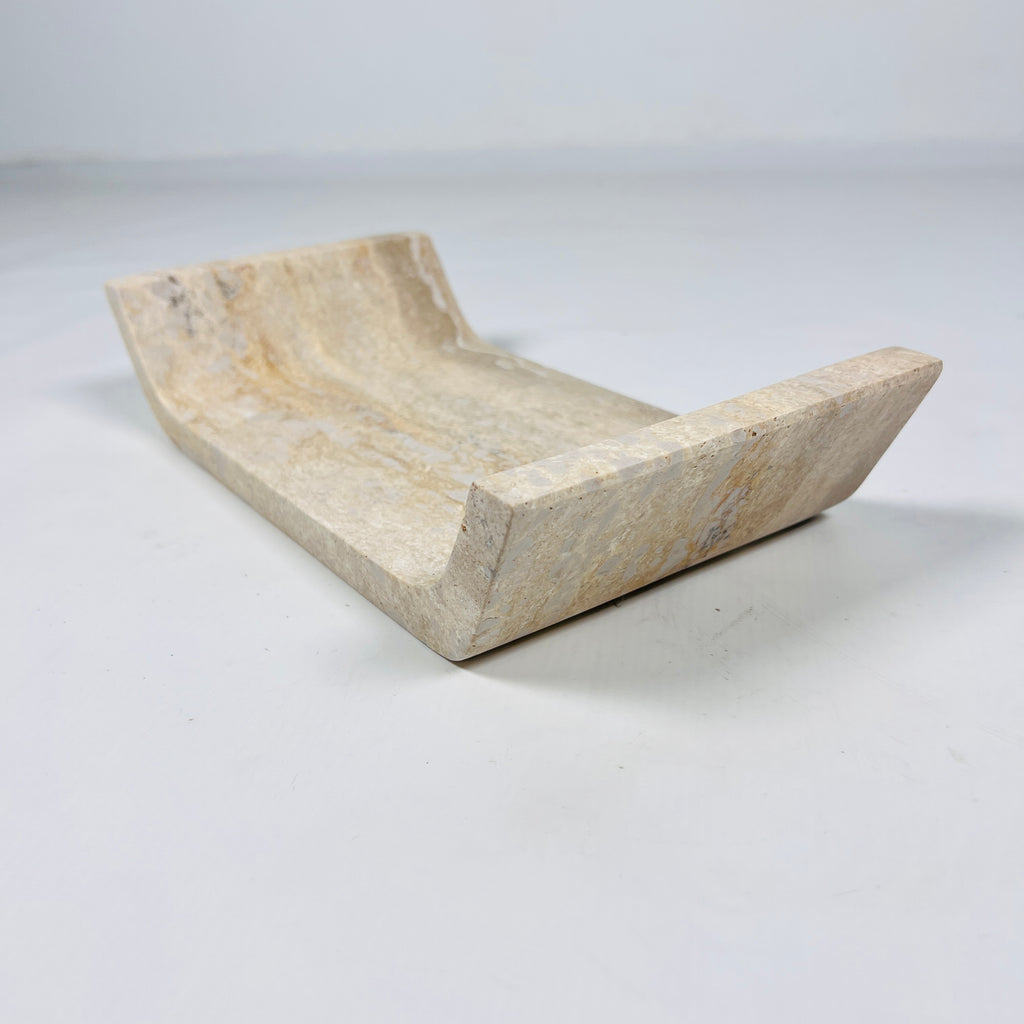 Beige Travertine Curved Tray