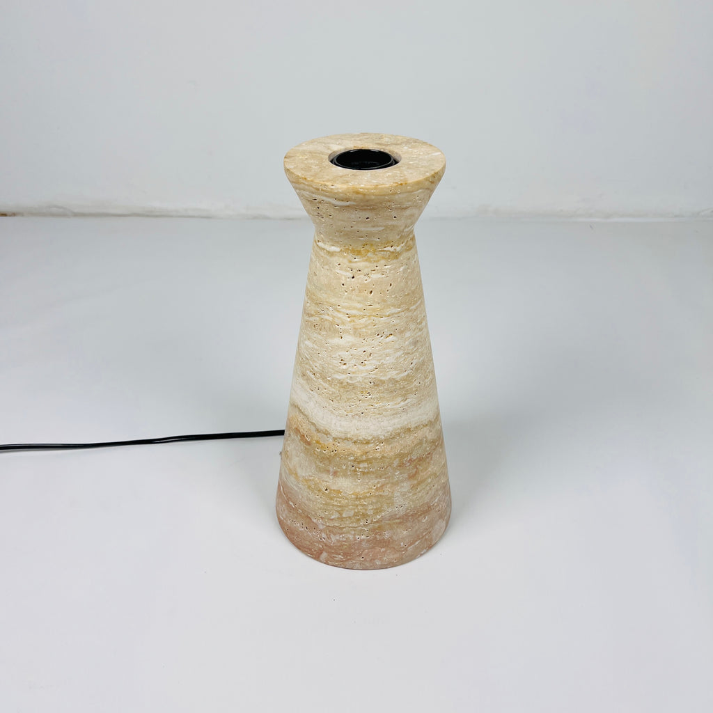 Upside Down Funnel Travertine Grazed Table Lamp