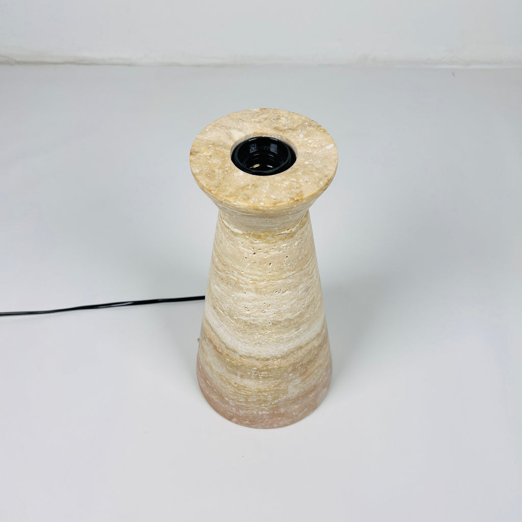 Upside Down Funnel Travertine Grazed Table Lamp