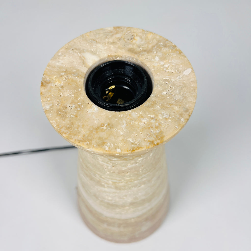 Upside Down Funnel Travertine Grazed Table Lamp