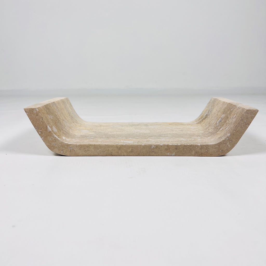 Beige Travertine Curved Tray