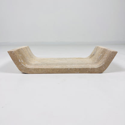 Beige Travertine Curved Tray