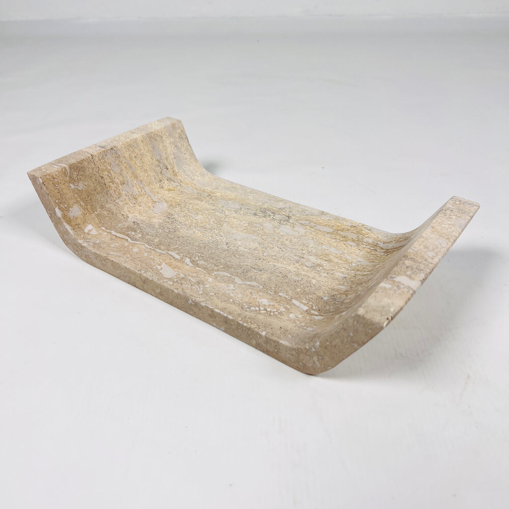 Beige Travertine Curved Tray