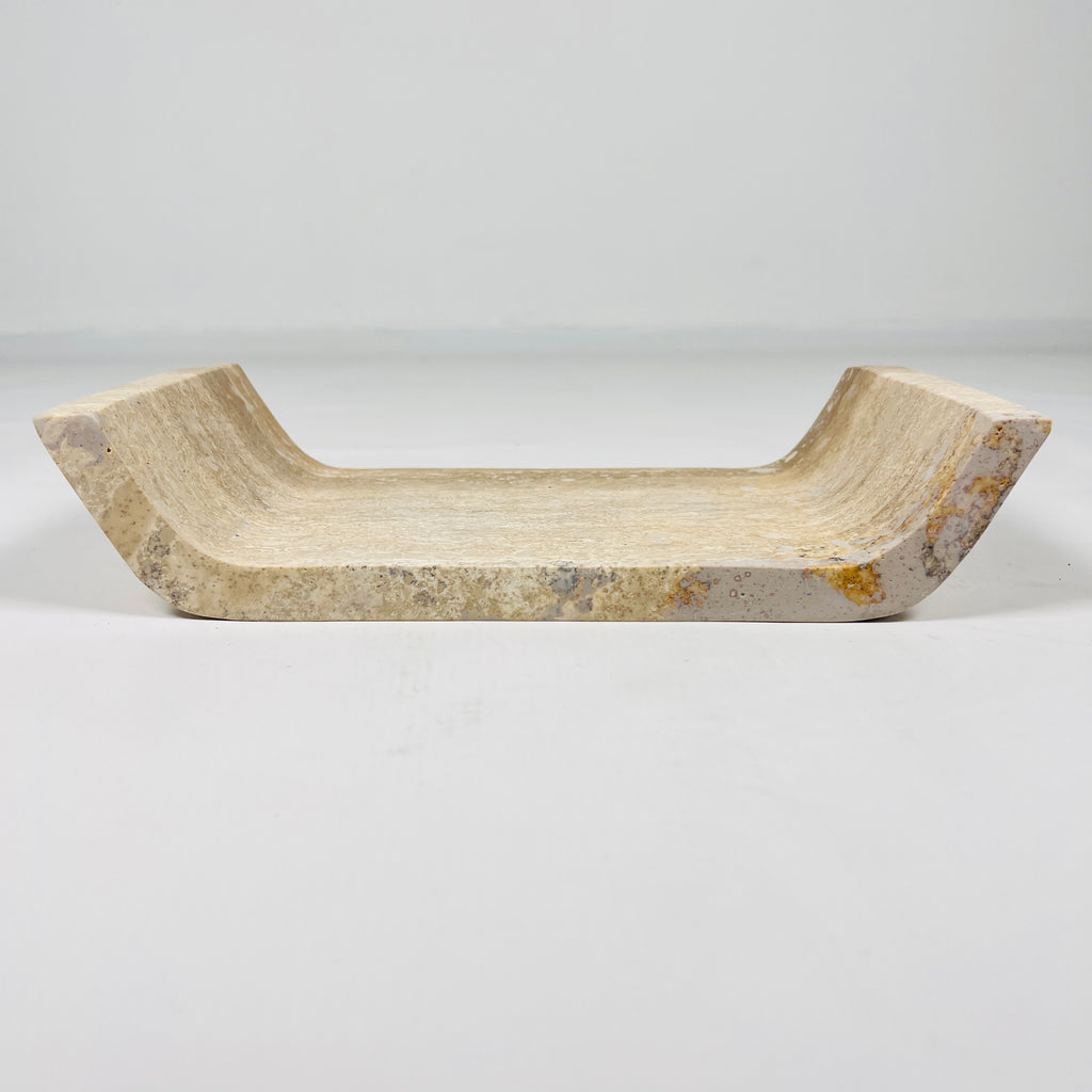 Beige Travertine Curved Tray