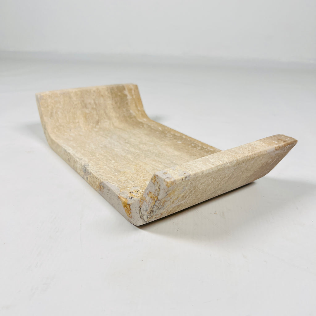 Beige Travertine Curved Tray