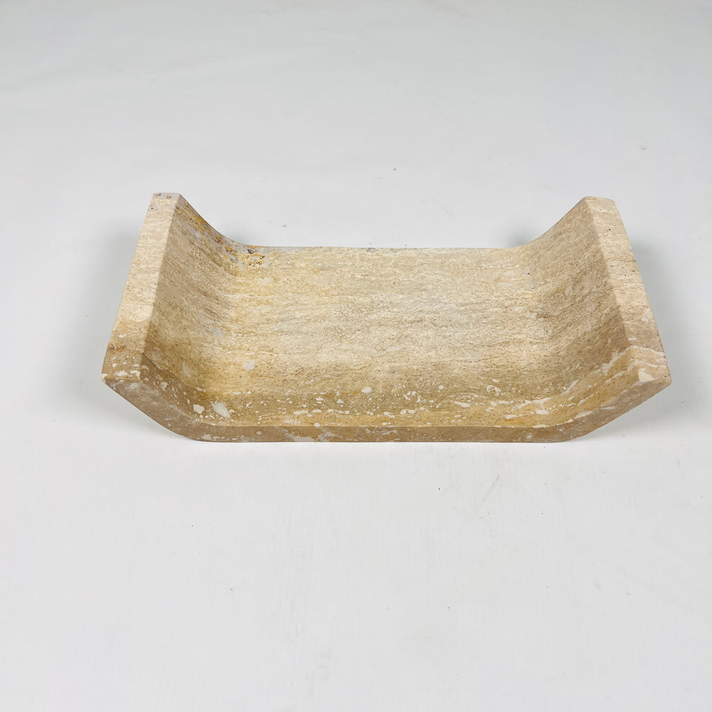 Beige Travertine Curved Tray