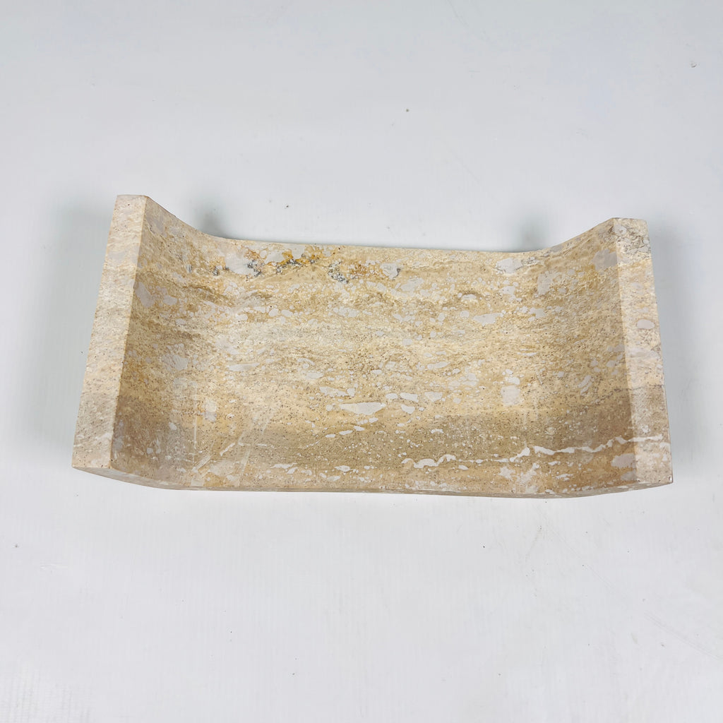 Beige Travertine Curved Tray