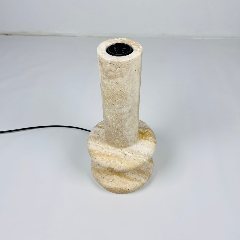 Ringed Bottom Travertine Table Lamp