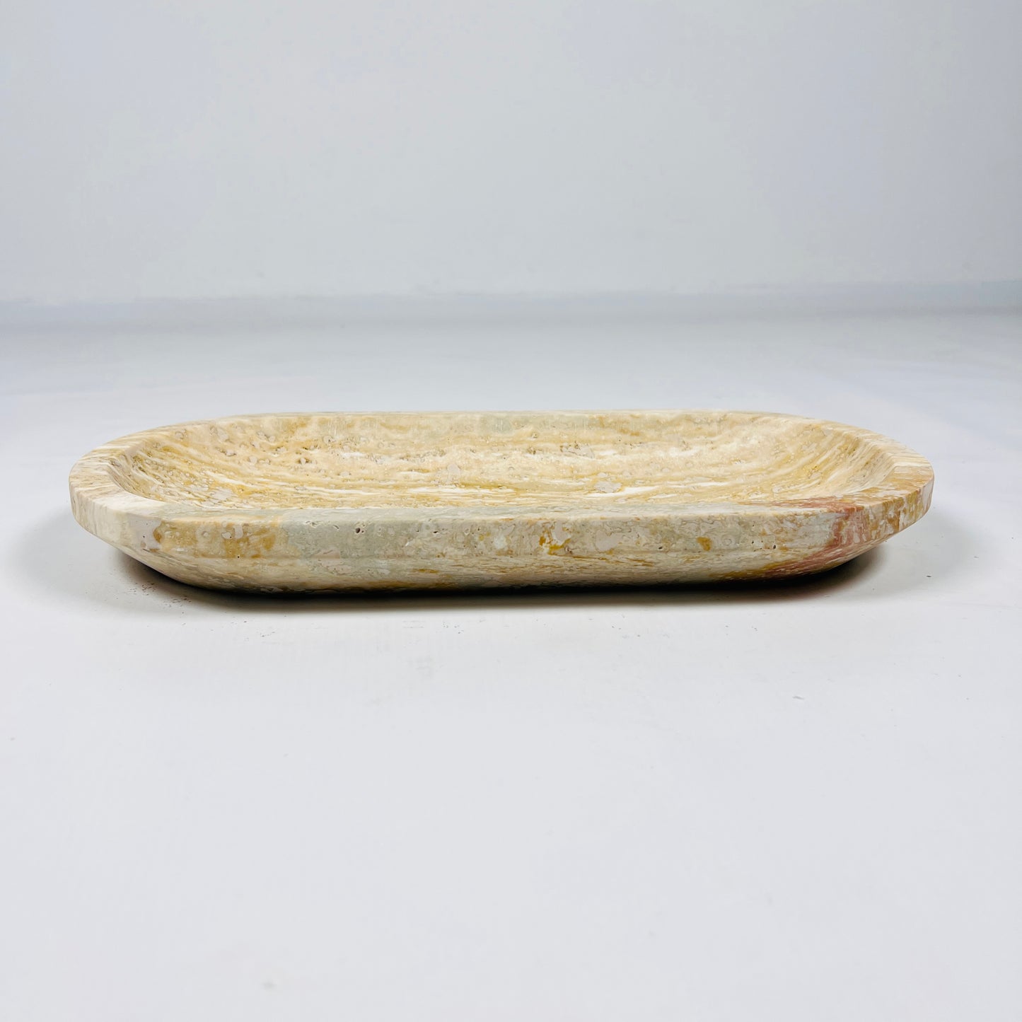 Beige Oval Travertine Tray