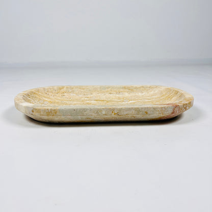 Beige Oval Travertine Tray