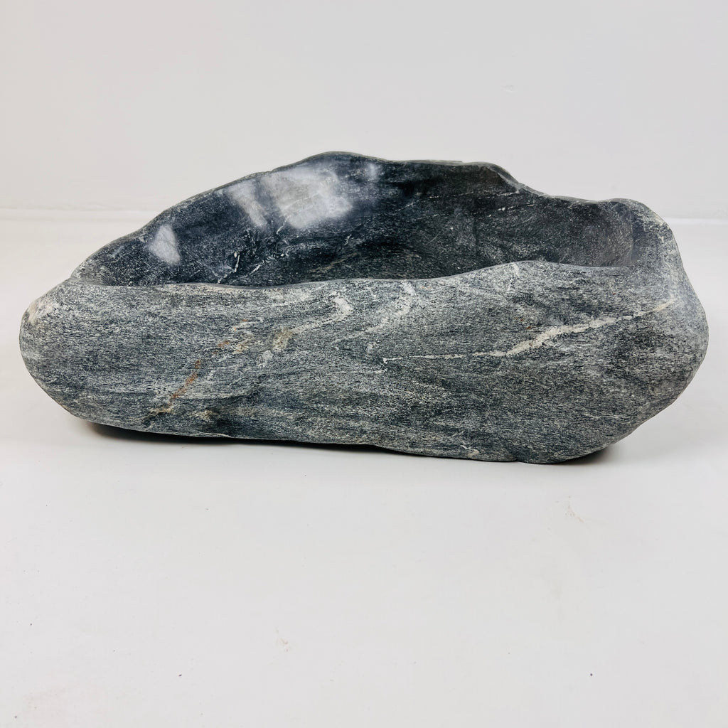 Deep Grey Rippled River Stone Sink