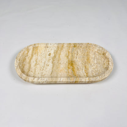 Beige Oval Travertine Tray