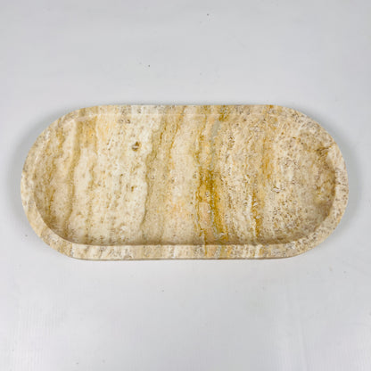 Beige Oval Travertine Tray