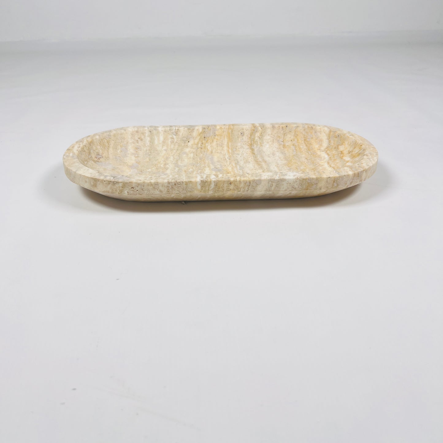 Beige Oval Travertine Tray