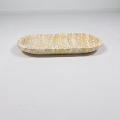 Beige Oval Travertine Tray