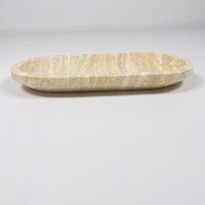 Beige Oval Travertine Tray