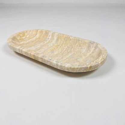 Beige Oval Travertine Tray