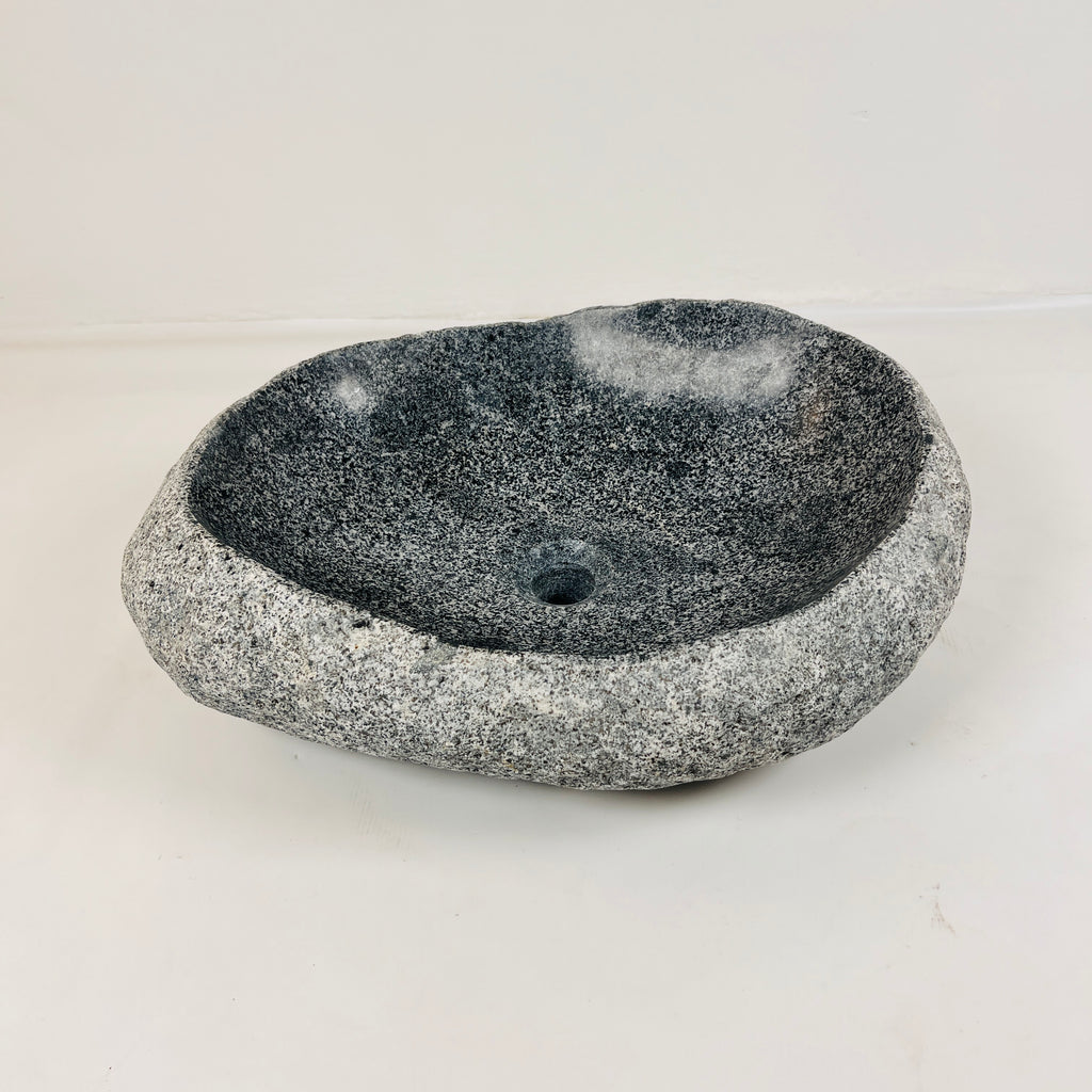 Webbed Grey Marked River Stone Sink