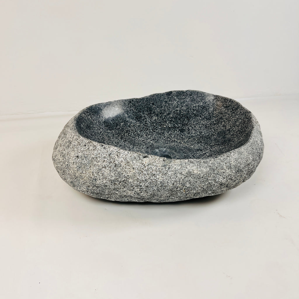 Webbed Grey Marked River Stone Sink