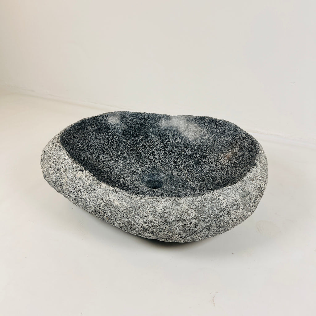 Webbed Grey Marked River Stone Sink