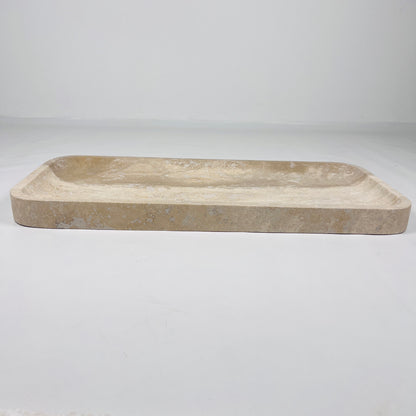 Beige Rectangle Travertine Tray