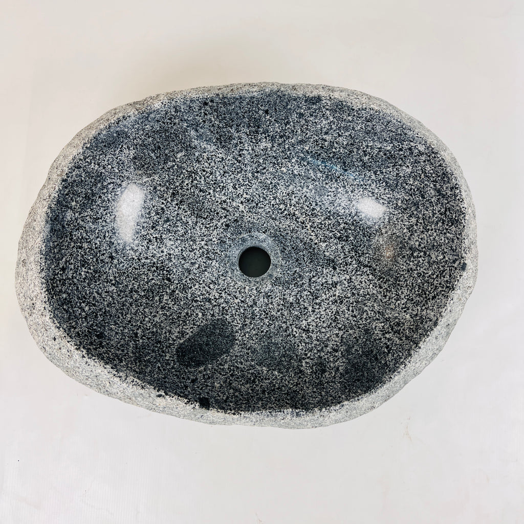 Webbed Grey Marked River Stone Sink