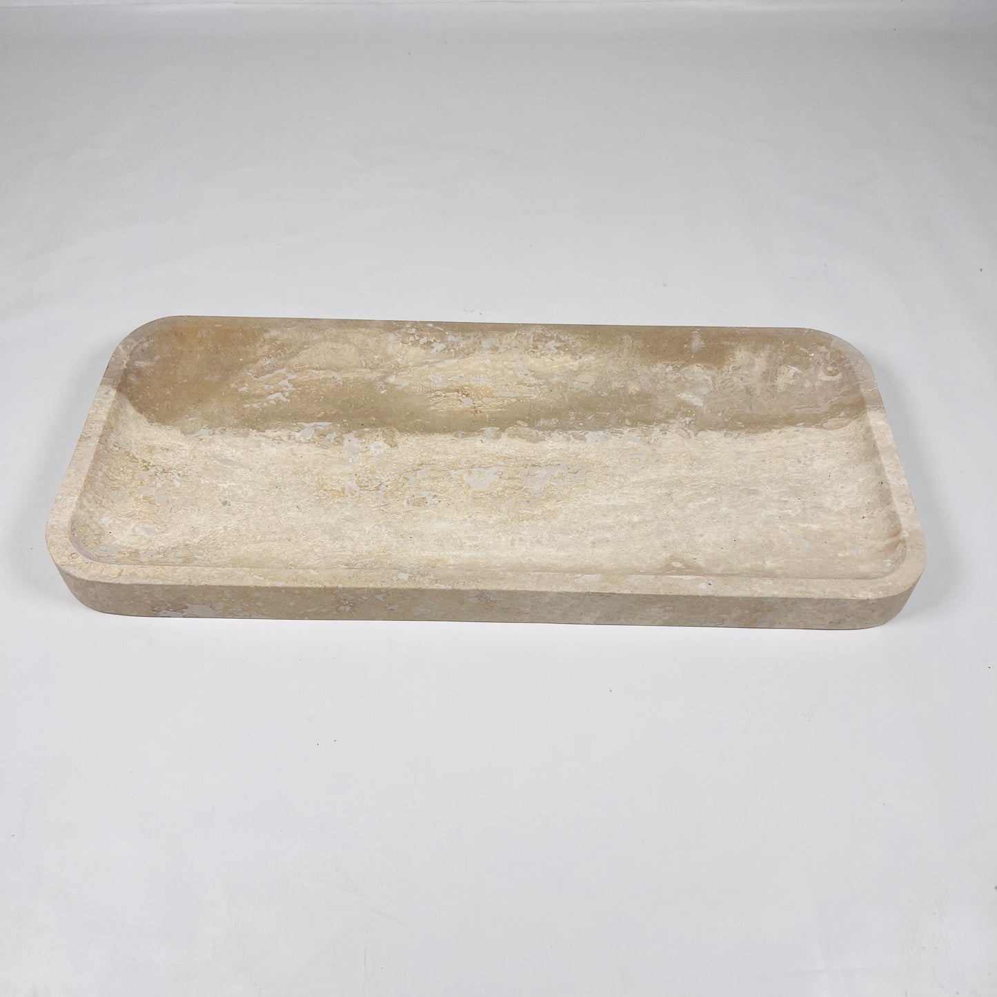 Beige Rectangle Travertine Tray