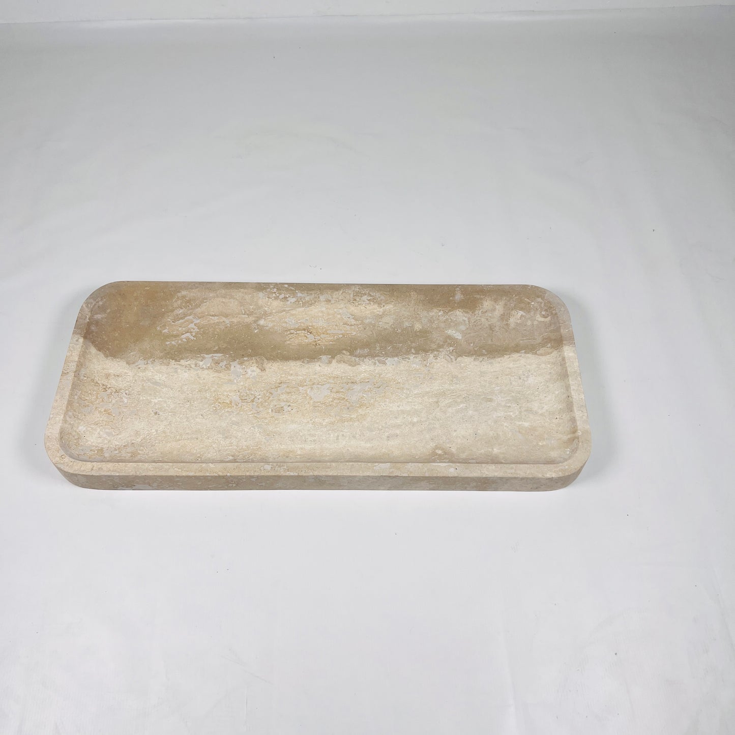 Beige Rectangle Travertine Tray