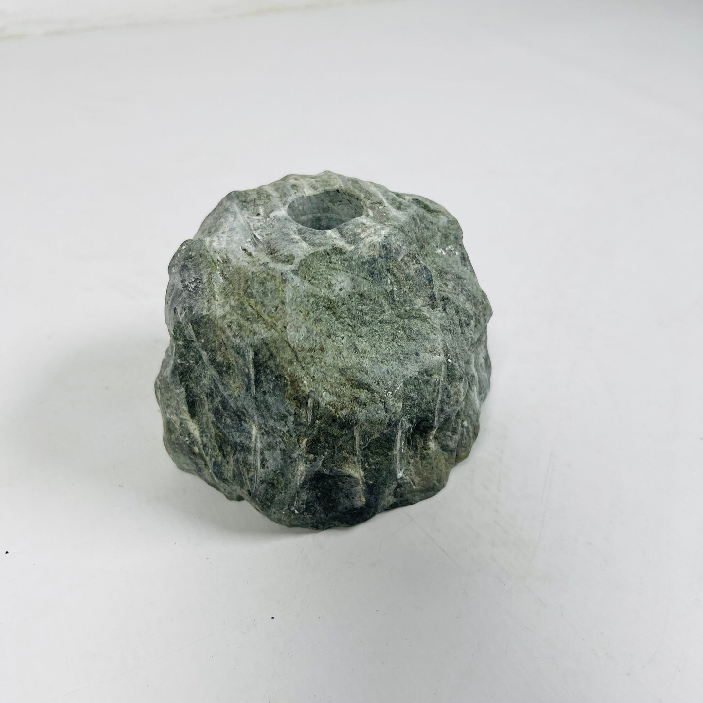 Organic Stone Candle Stand - Green