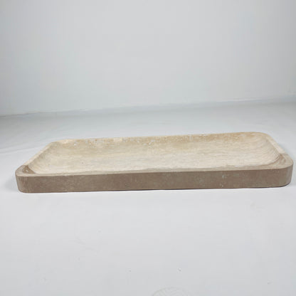 Beige Rectangle Travertine Tray