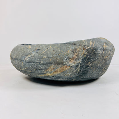 Lime Green Striped River Stone Sink