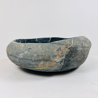 Lime Green Striped River Stone Sink