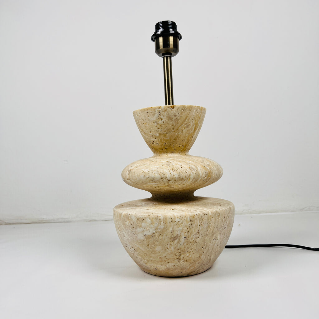 Pot Bottom Travertine Table Lamp