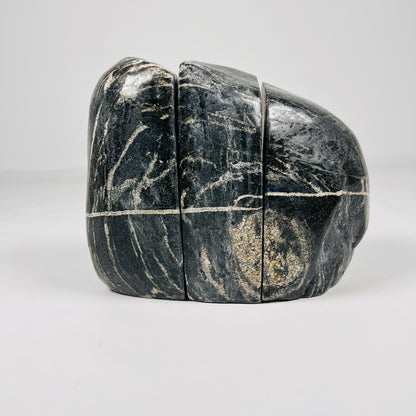 Blotched Riverstone Bookend - Black