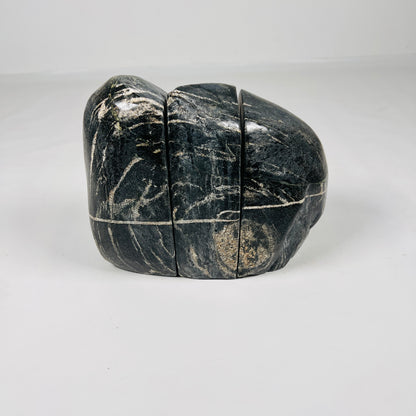 Blotched Riverstone Bookend - Black