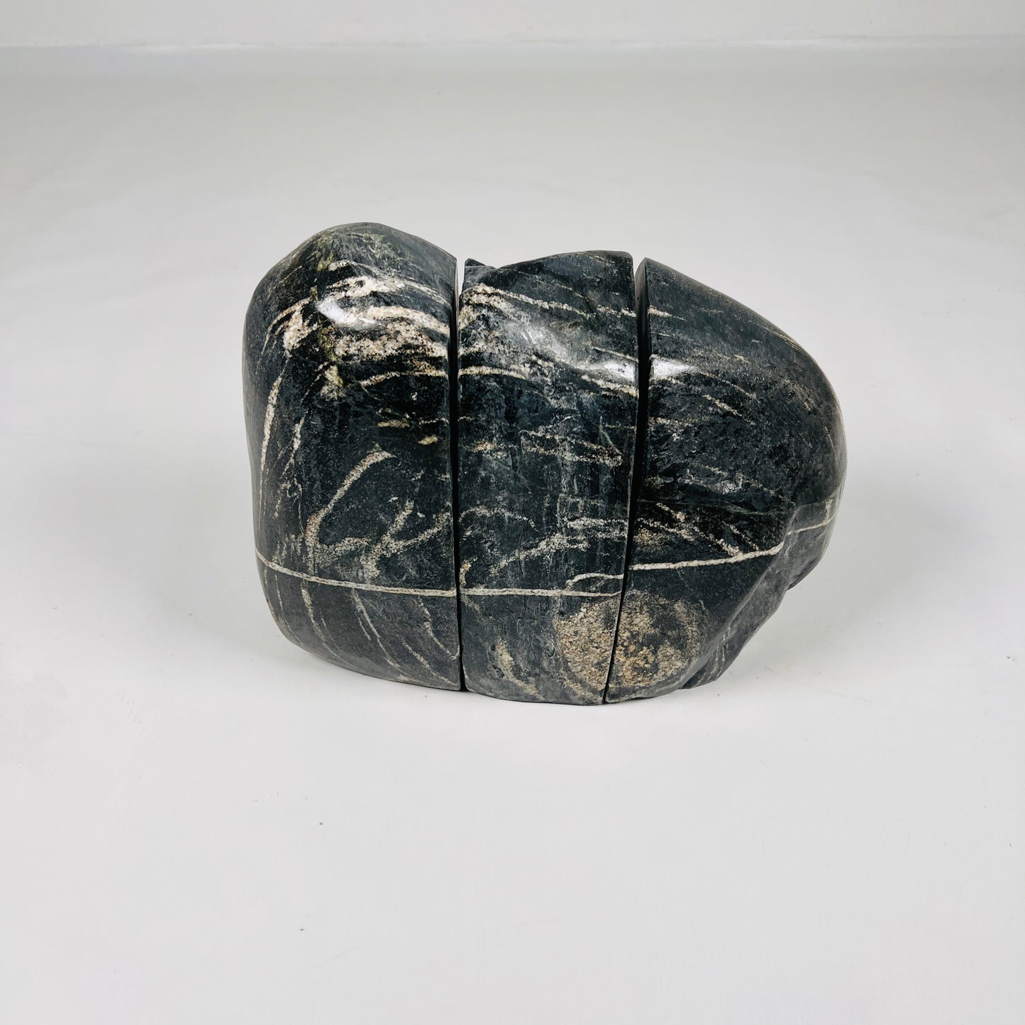 Blotched Riverstone Bookend - Black