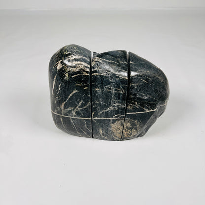 Blotched Riverstone Bookend - Black