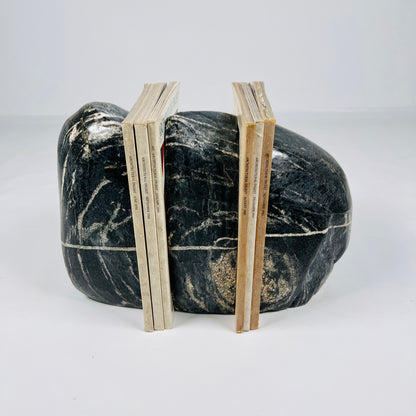 Blotched Riverstone Bookend - Black