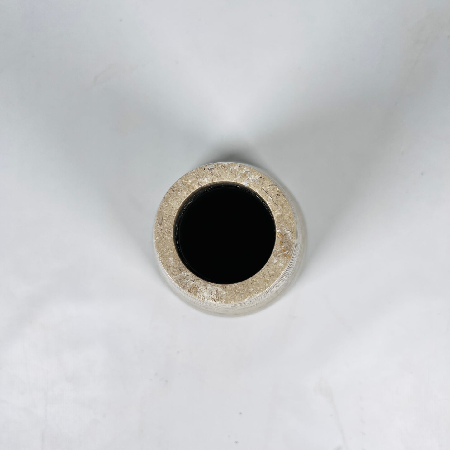 Grooved Marble Vase - Beige