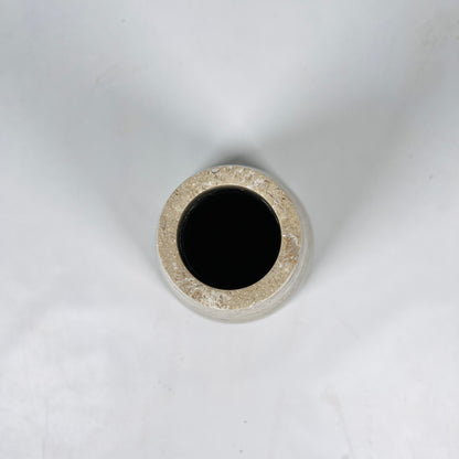 Grooved Marble Vase - Beige