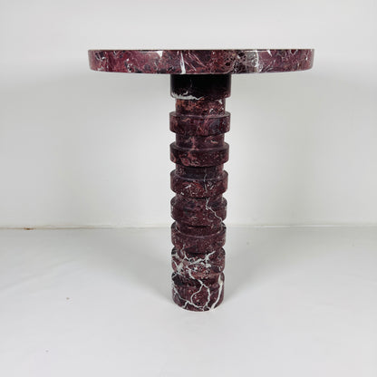 Marble Burgundy Webbed Side Table